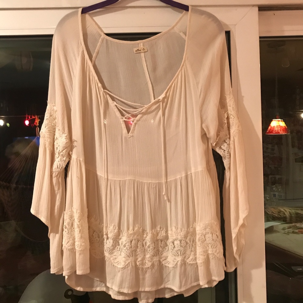 Cream Lacey top. Great for summer and fall!
